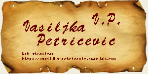 Vasiljka Petričević vizit kartica